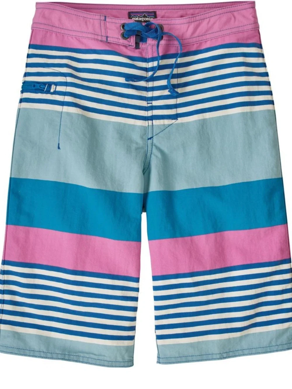 Patagonia Wavefarer Boardshorts Boys Size 10 Fitz Stripe Joya Blue
